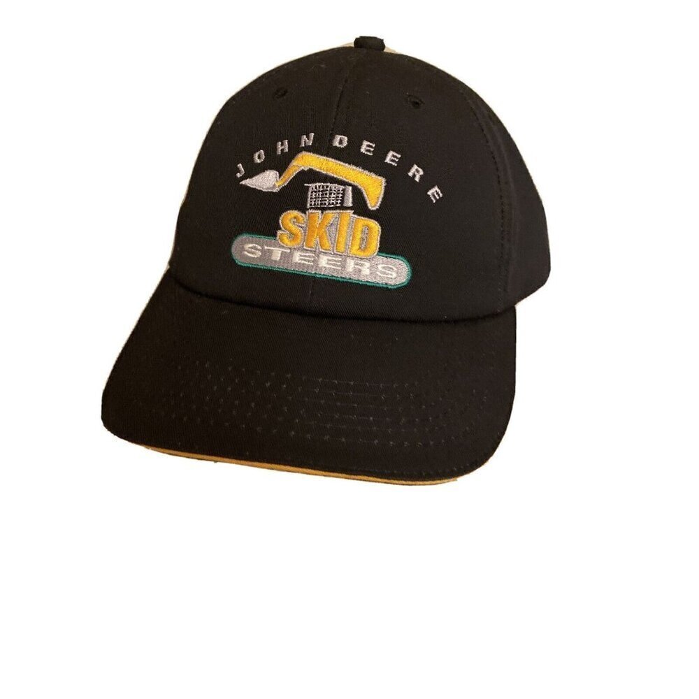 John Deere Skid Steers Hat Black Snapback Baseball Cap Adjustable